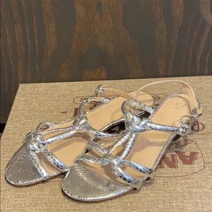 H&M silver snakeskin print  low heel straps pretty